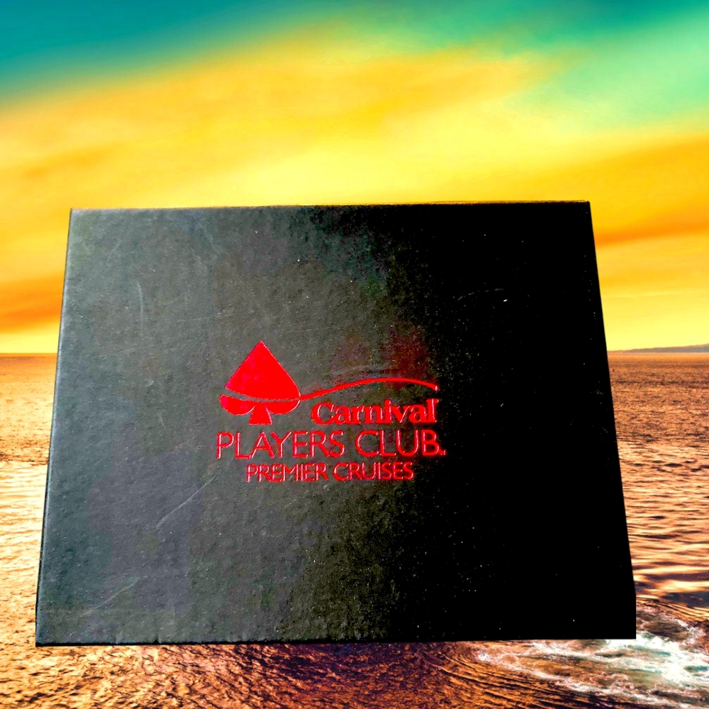 Carnival Players Club Premier Cruise Boxed Gift Set 5 Dice + 2 Card Decks  w/Pen